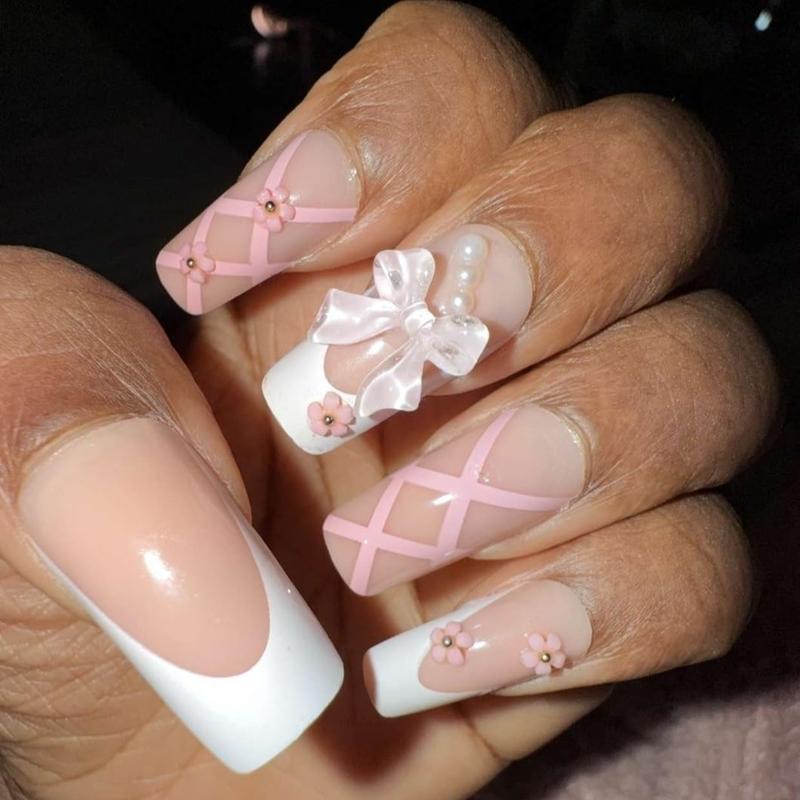 Flame Lily Inspired Handmade Presson Nails