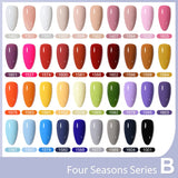 42 Pcs Gel Nail Polish Kit, Pink White Red Jelly Nude Colors All Seasons Gel Nail Polish Set with Glossy & Matte Top Coat and Base Coat for Salon and DIY Manicure at Home