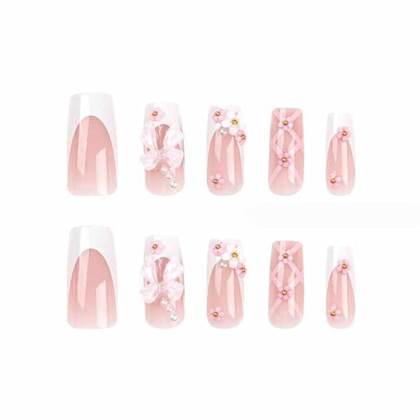 Flame Lily Inspired Handmade Presson Nails