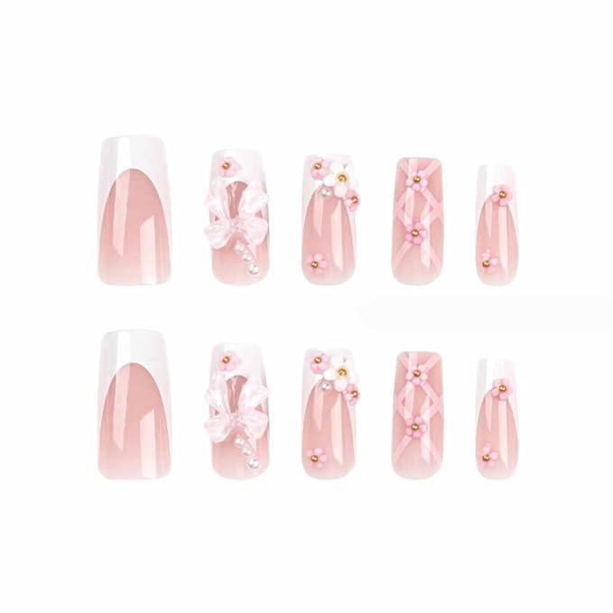 Flame Lily Inspired Handmade Presson Nails