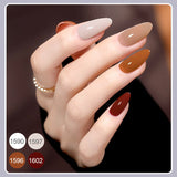 42 Pcs Gel Nail Polish Kit, Pink White Red Jelly Nude Colors All Seasons Gel Nail Polish Set with Glossy & Matte Top Coat and Base Coat for Salon and DIY Manicure at Home